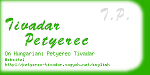 tivadar petyerec business card